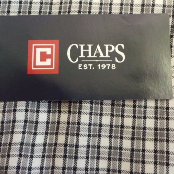 NWT Chaps Classic Fit Checked Twill Casual Button down shirt Tag XL or L - Picture 3 of 7